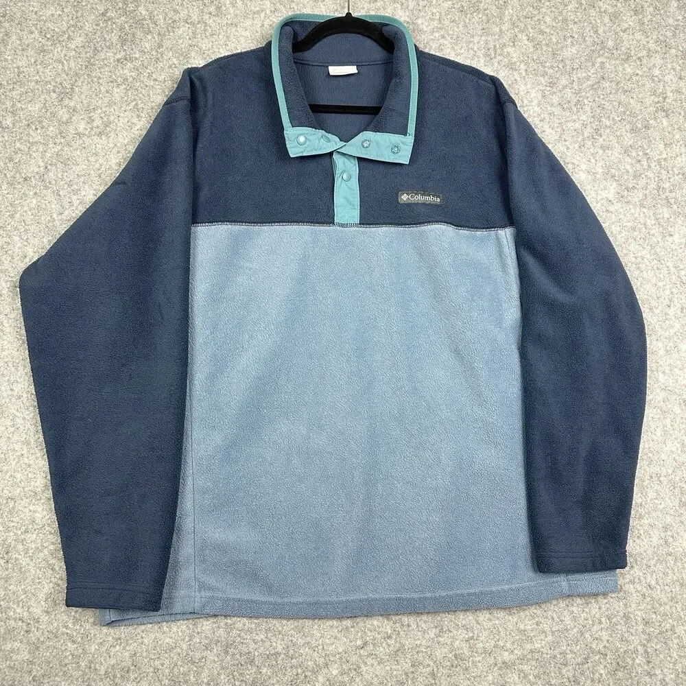Columbia Steens Mountain Half Snap Fleece Pullover Mens XXL Navy Blue Outdoor